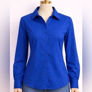 Worthington Cobalt Button-Front Top